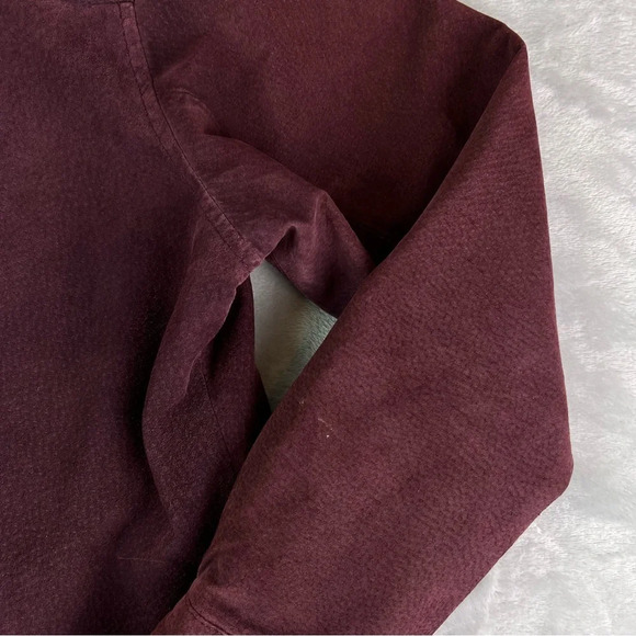 A.M.I Suede Jacket Leather Size Large Womens Purple Button Satin 70s Style - Picture 15 of 16